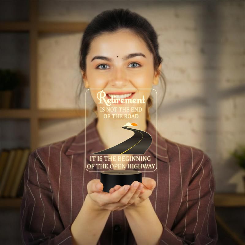 Engraved Retirement Quote LED Night Lamp with Warm White Light Retirement Gift for Teacher Mom Dad Colleagues & Boss